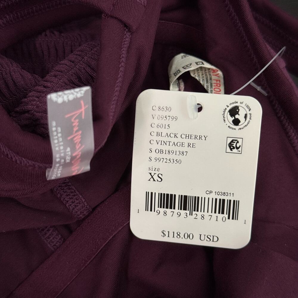 Free People Smockin Hot Dress Women XS Romper Tennis Pickleball Black Cherry NEW - Picture 4 of 11